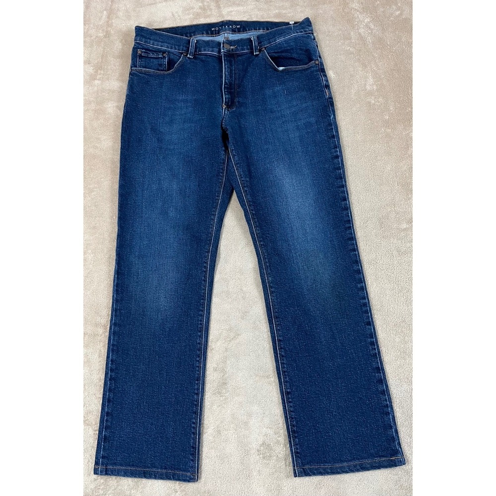 Mott & Bow Straight Leg Jeans Men's Size 34 Blue Denim Stretch Casual Pant EUC
